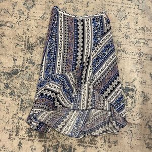 NANAMACS blue pattern HI-LO skirt